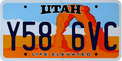 UT license plate Y586VC