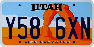 UT license plate Y586XN