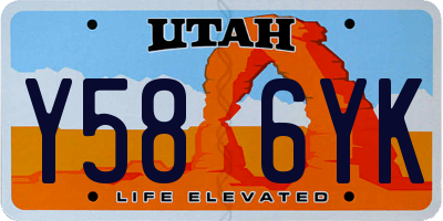 UT license plate Y586YK