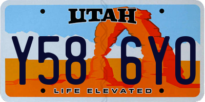 UT license plate Y586YO