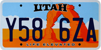 UT license plate Y586ZA