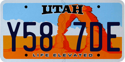 UT license plate Y587DE