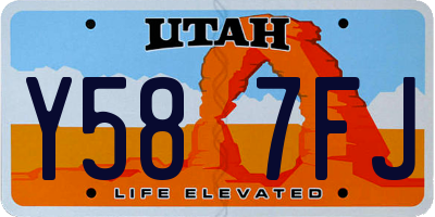 UT license plate Y587FJ