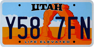 UT license plate Y587FN