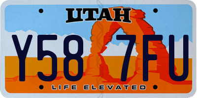 UT license plate Y587FU