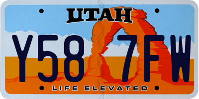 UT license plate Y587FW