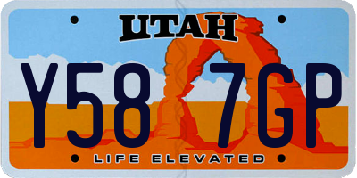 UT license plate Y587GP