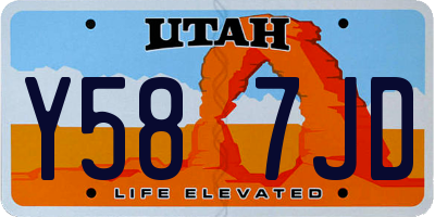 UT license plate Y587JD