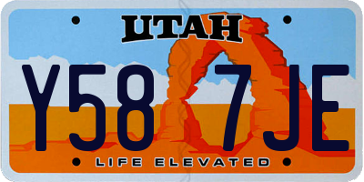 UT license plate Y587JE