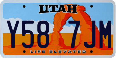 UT license plate Y587JM