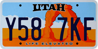 UT license plate Y587KF