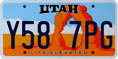 UT license plate Y587PG