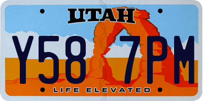 UT license plate Y587PM