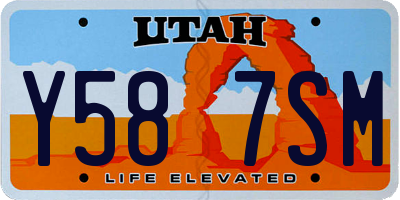 UT license plate Y587SM