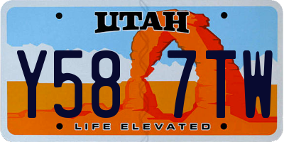 UT license plate Y587TW