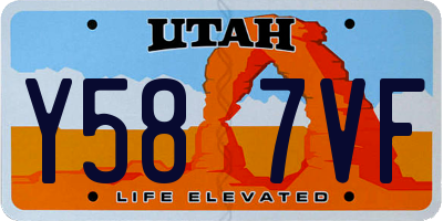 UT license plate Y587VF
