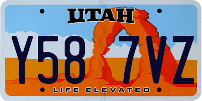 UT license plate Y587VZ