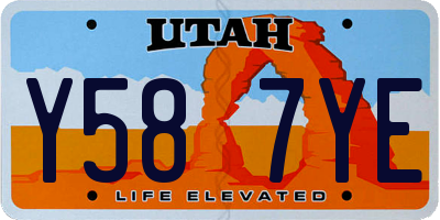 UT license plate Y587YE