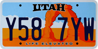 UT license plate Y587YW