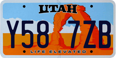 UT license plate Y587ZB