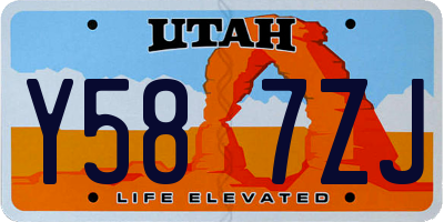 UT license plate Y587ZJ