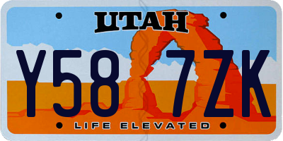 UT license plate Y587ZK