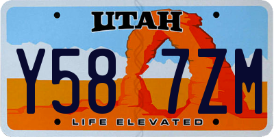 UT license plate Y587ZM