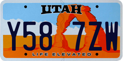 UT license plate Y587ZW
