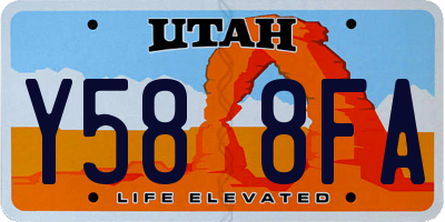 UT license plate Y588FA