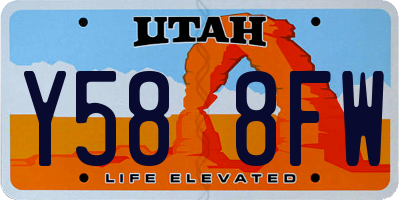UT license plate Y588FW