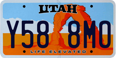 UT license plate Y588MO
