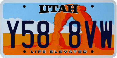 UT license plate Y588VW