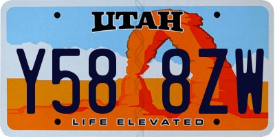 UT license plate Y588ZW