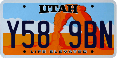 UT license plate Y589BN
