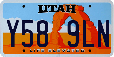 UT license plate Y589LN