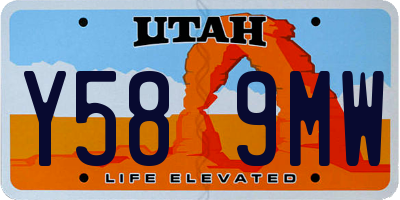 UT license plate Y589MW