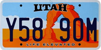 UT license plate Y589OM