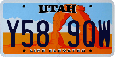 UT license plate Y589QW