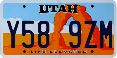 UT license plate Y589ZM