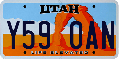 UT license plate Y590AN