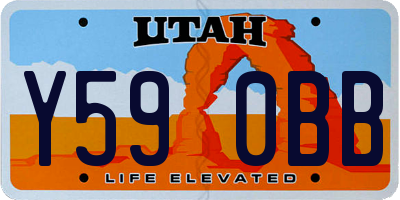 UT license plate Y590BB