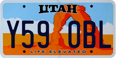 UT license plate Y590BL
