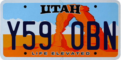 UT license plate Y590BN