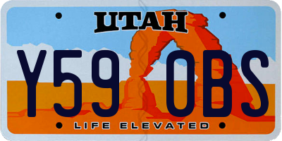 UT license plate Y590BS