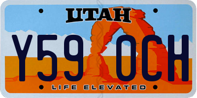 UT license plate Y590CH