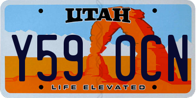UT license plate Y590CN