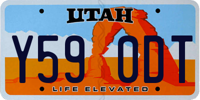 UT license plate Y590DT
