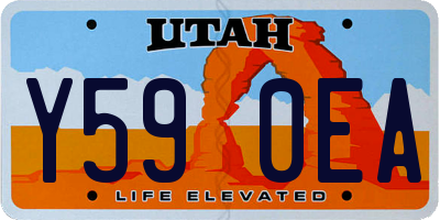 UT license plate Y590EA