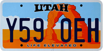 UT license plate Y590EH