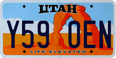 UT license plate Y590EN